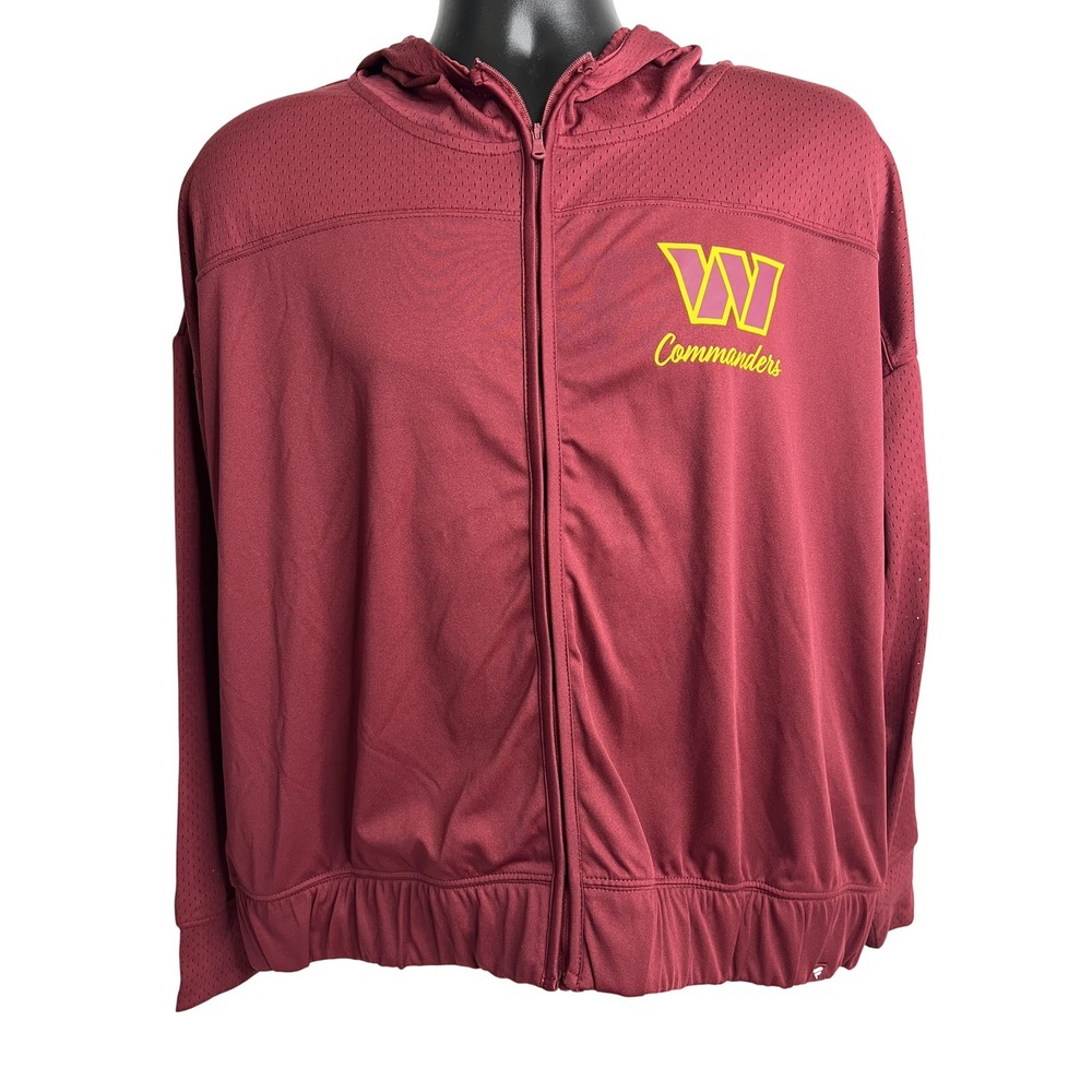Washington Commanders Jacket Mens Large Burgundy‎ NFL Football Hoodie Full Zip
